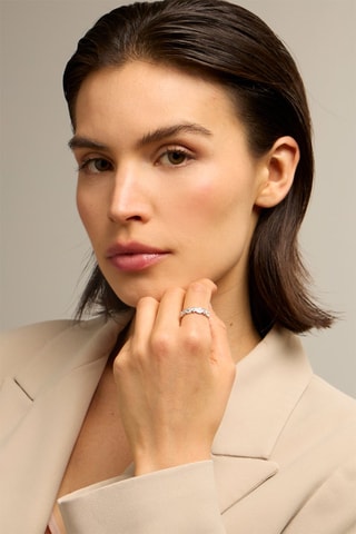 Bague - Or blanc 18 carats et diamants