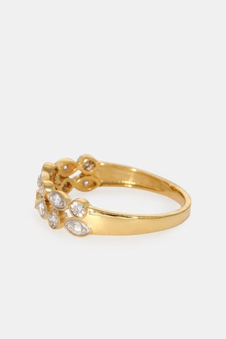 Bague - Or jaune 18 carats et diamants