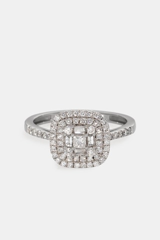 Bague - Or blanc 18 carats et diamants