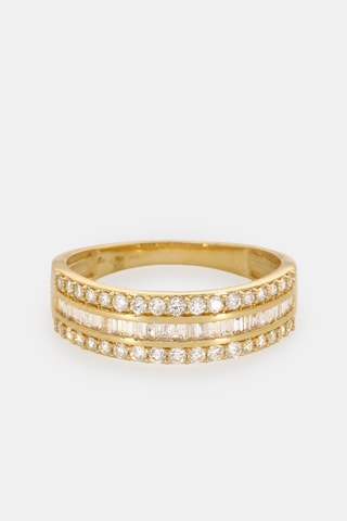 Bague - Or jaune 18 carats et diamants