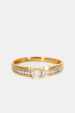 Bague - Or jaune 18 carats et diamants