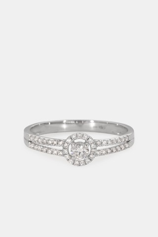 Bague - Or blanc 18 carats et diamants