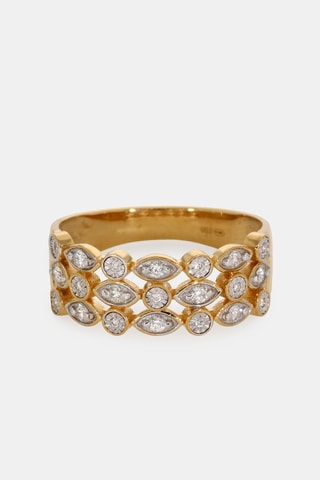 Bague - Or jaune 18 carats et diamants