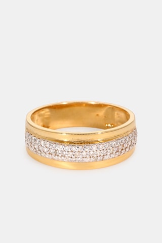 Bague - Or jaune 18 carats et diamants