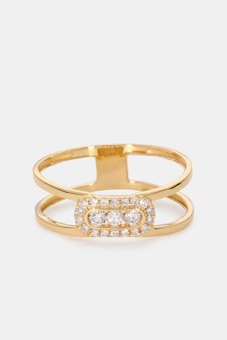 Bague - Or jaune 18 carats et diamants