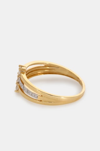Bague - Or jaune 18 carats et diamants
