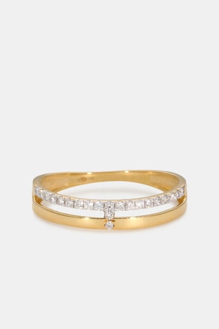Bague - Or jaune 18 carats et diamants