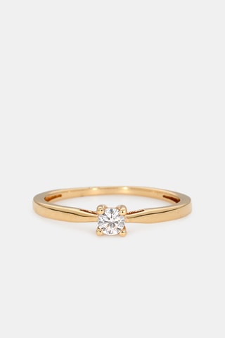 Bague - Or jaune 18 carats et diamant