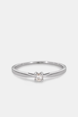 Bague - Or blanc 18 carats et diamant