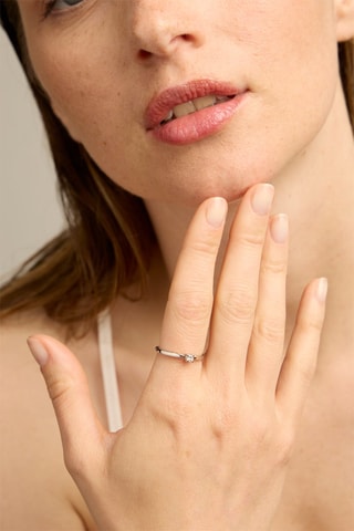 Bague - Or blanc 18 carats et diamant
