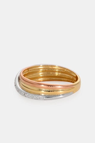 Bague - Or jaune 18 carats, or rose, Or blanc 18 carats et diamants