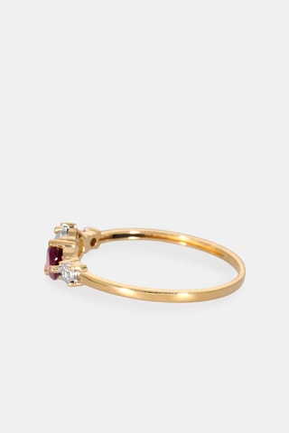 Bague - Or jaune 18 carats, diamants, topaze et rhodolite