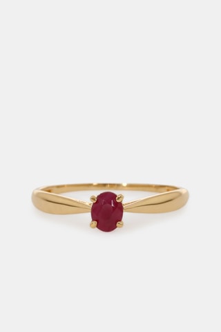 Bague - Or jaune 18 carats et rubis