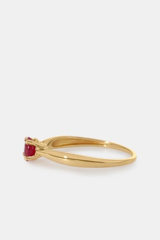 Bague - Or jaune 18 carats et rubis