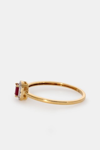 Bague - Or jaune 18 carats, rubis et diamants