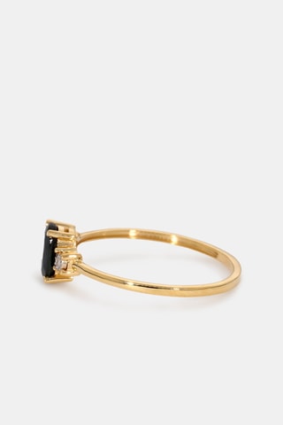 Bague - Or jaune 18 carats, saphir et diamants