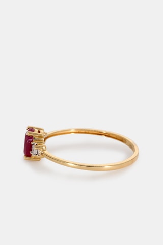 Bague - Or jaune 18 carats, rubis et diamants