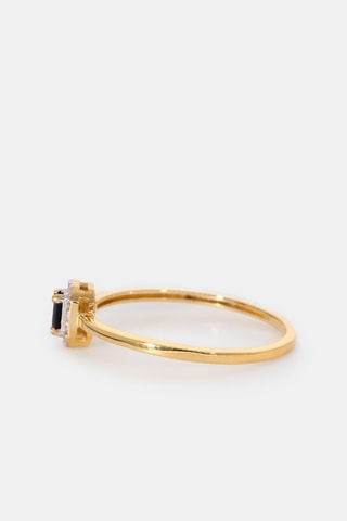 Bague - Or jaune 18 carats, saphir et diamants