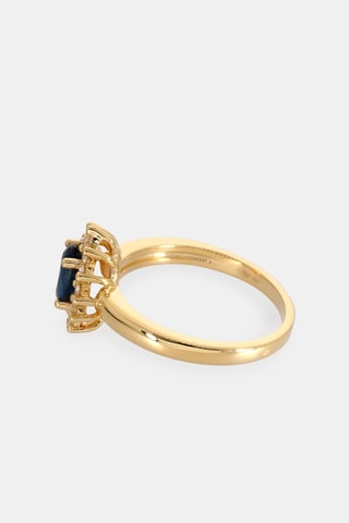 Bague - Or jaune 18 carats, saphir et diamants