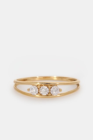 Bague - Or jaune 18 carats et diamants