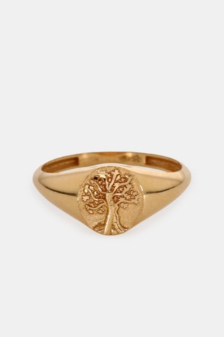 Chevalière Arbre de vie - Or jaune 18 carats