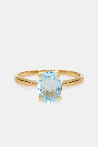 Bague - Or jaune 18 carats et topaze