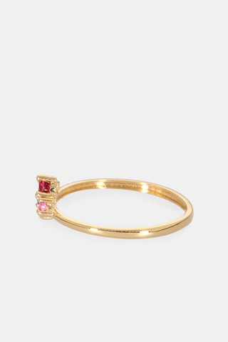 Bague - Or jaune 18 carats, saphir, rhodolite et améthyste