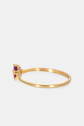 Bague - Or jaune 18 carats, saphir et améthyste