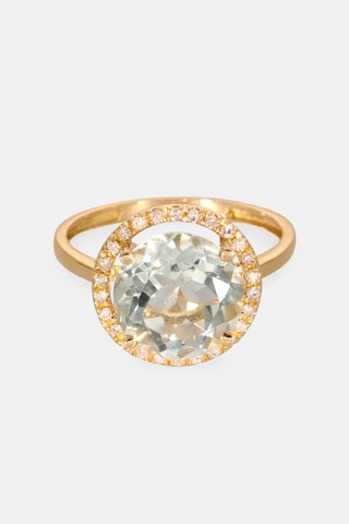 Bague - Or jaune 18 carats, améthyste et diamants