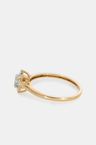 Bague - Or jaune 18 carats, topaze et diamants