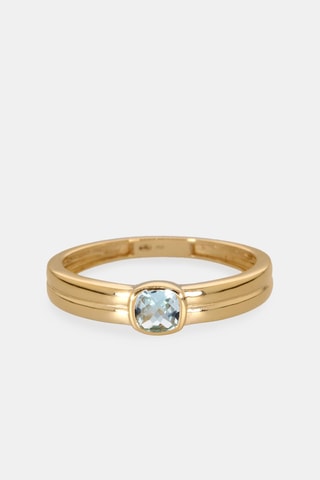 Bague - Or jaune 18 carats et topaze