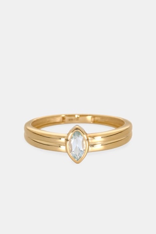 Bague - Or jaune 18 carats et topaze