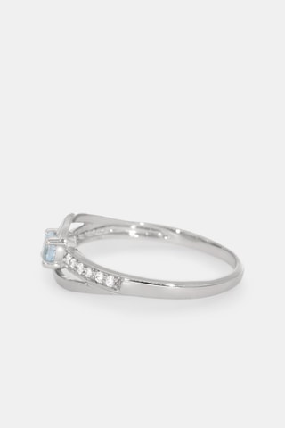 Bague - Or blanc 18 carats et topaze