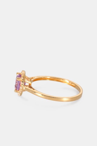 Bague - Or jaune 18 carats, améthyste et diamants