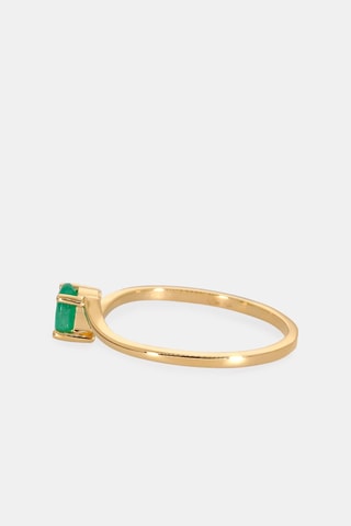 Bague - Or jaune 18 carats et émeraude