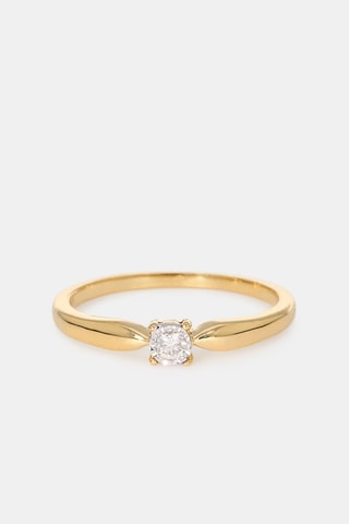 Bague - Or jaune 18 carats et diamant