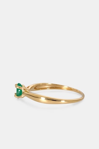 Bague - Or jaune 18 carats et émeraude