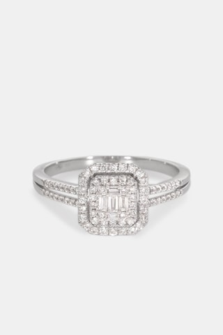 Bague - Or blanc 18 carats et diamants