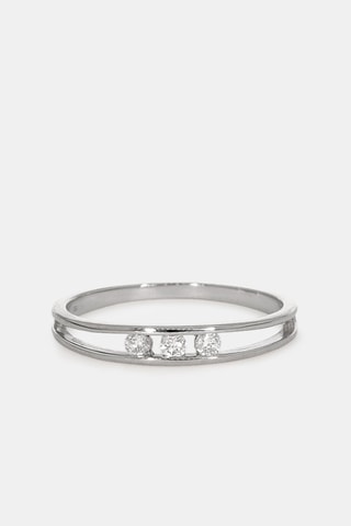 Bague - Or blanc 18 carats et diamants