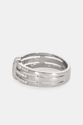 Bague - Or blanc 18 carats et diamants