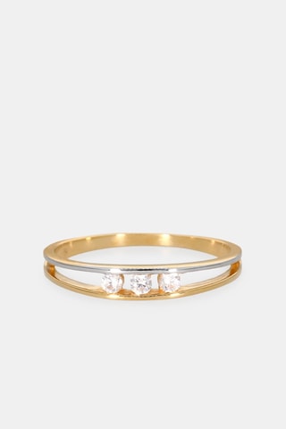 Bague - Or jaune et or blanc 18 carats