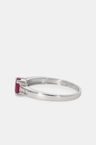 Bague - Or blanc 18 carats, rubis et diamants