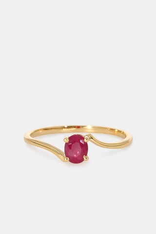 Bague - Or jaune 18 carats et rubis