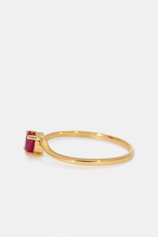 Bague - Or jaune 18 carats et rubis