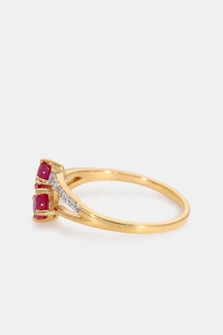 Bague - Or jaune 18 carats, rubis et diamants