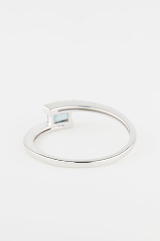 Bague - Or blanc, diamants et saphir