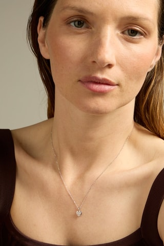 Collier - Or blanc 18 carats et diamant