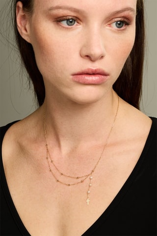 Collier - Or jaune et perle de culture