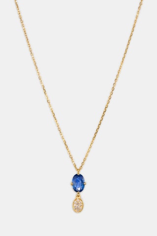 Collier - Or jaune 18 carats, saphir et diamants