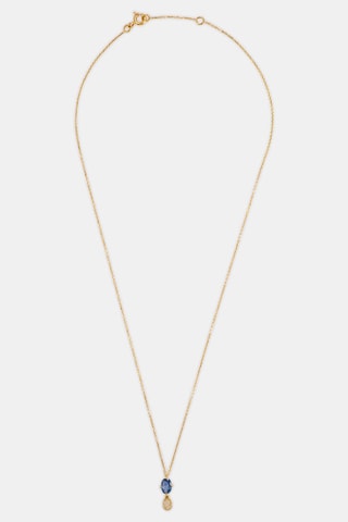 Collier - Or jaune 18 carats, saphir et diamants